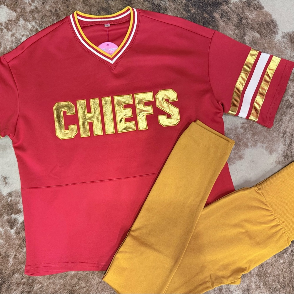 Red and Gold Kanas City Chiefs Jersey